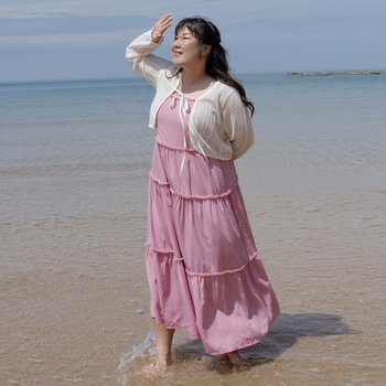 [공구우먼] [제작] [김민경 화보] 바올리 뷔스티에 롱 원피스 75222 빅사이즈 여성의류