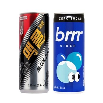 맥콜 제로 250ml 30캔 + 부르르 제로 사이다 250ml x 30캔 제로칼로