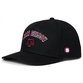 [해외] Black 클로버 텍사스 Am 게임 데이 어드저스터블 Snapback 모자 - 블랙 Cotton 트윌 Maroon 3d E