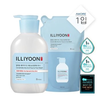 일리윤 세라마이드 아토 탑투토워시 500ml+500ml 리필구성