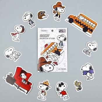 [VCMOGYKR]데코스티커 하양(MANY FACES OF SNOOPY)