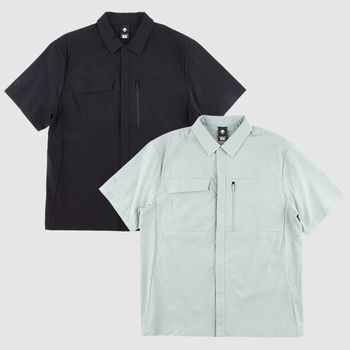 남성 듀얼리스 우븐 스판 홑겹 반팔 셔츠 SQ221DWB42_P420016067