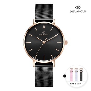 디유아모르 여성 메쉬밴드시계 DAW3301MS-BRB 다이아몬드 시계