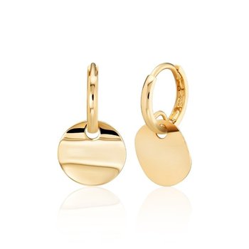 [모룬] 18K 웨이브 코인 원터치 귀걸이 S 한쌍 MOE40044