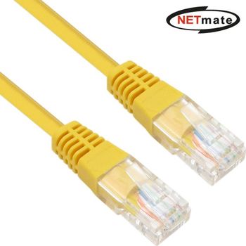 CAT5E UTP 랜케이블 옐로우 10m 컴퓨터 랜선 인터넷선 통신선 스위칭허브 공유기 CCTV 연결