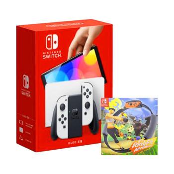닌텐도 스위치 OLED 화이트 본체 + 링 피트 어드벤처(게임칩/링콘 세트) 국내정 (S42223488)