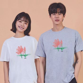 키밍 연꽃 LOTUS 여자상의 검은오버핏 허니문룩 레이어드티셔츠