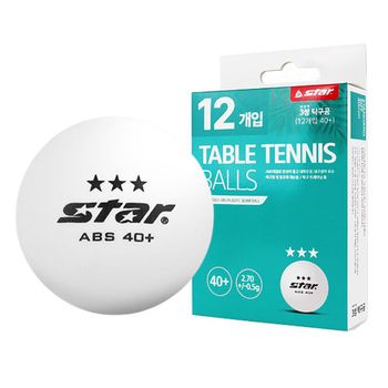 스타 3성 탁구공 화이트 12개입 1P 탁구장 연습 경기
