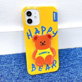 [모양톡+하드케이스 해피베어]아이폰14 프로 맥스 갤럭시s22 a52s a3