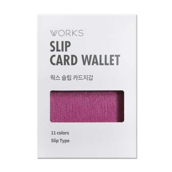 웍스 WXP488J6 합성피혁+천연소가죽의 Slip 카드지갑-딥핑크