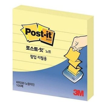 [JH27Q6P0_52CK]포스트잇팝업 3M KR-330노랑라인(76x76mm)