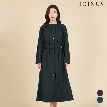 조이너스 단추 디자인 벨티드 롱 원피스_JCBW0-WOP040