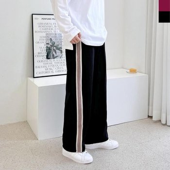 GTT 밑단스트링 남자 트랙 테잎 팬츠 G278M 와이드 트레이닝 커플