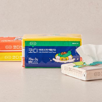 코디 아트앤 조구만 여행용 미용티슈 70*3입