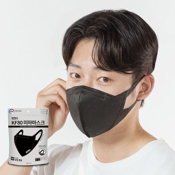 미마 보건용마스크 중형 KF80 검정 30개입