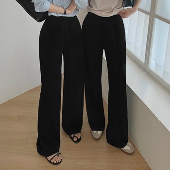 [신세계백화점][쫀쫀리프팅][출근룩추천] 라피노 스판 세미 와이드 밴딩 팬츠 P000CSAM