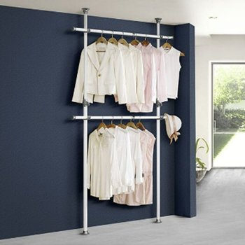 고정식행거 행거 옷걸이 시스템 2단 파이프 폴 봉 (WE71372)