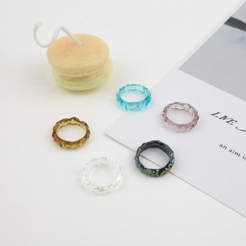 국산 에폭시알 오색반지 링 레이어드 데일리 여성 쥬얼리 패션반지  0845