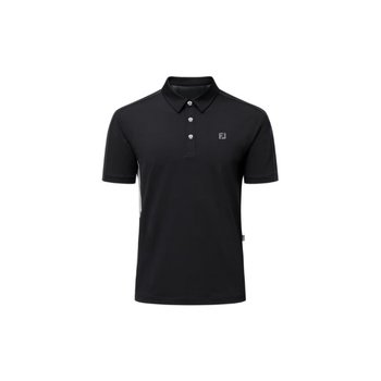 풋조이골프반팔티 VQA RHRFJ41398 스트라이프 로고 하이브리드 폴로 셔츠 Black