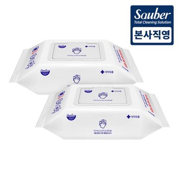 자우버 에탄올 손소독티슈 대용량 캡형 50매 2팩