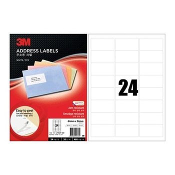 라벨지 우편찐발송라벨3M 일반형 주소용라벨 24칸 100매