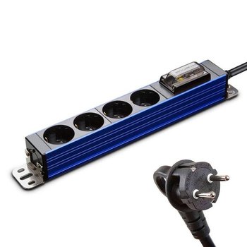 현대일렉트릭 멀티탭 서버탭 알루미늄 고용량 누전차단 콘센트 4구 5M (블루)