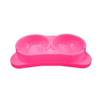 펫츠코 각도 쌍식기 (핑크) (애완용 식기)