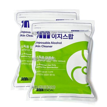 이도 스킨스왑 JM 지퍼백 1000매 2팩 알콜솜 대용량 에탄올 소독솜