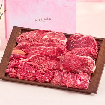 [8월5일부터 순차출고]1++(9) 한우 구이정육 선물세트 1kg 시그니처3호 (등심 300g, 국거리 300g, 불고기 200g*2)