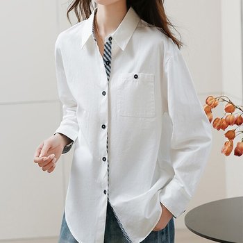 포멜리체크배색롱셔츠 mde2302704