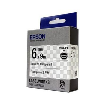 엡손 라벨테이프 ST6K-PX 투명 라벨기 6mmx9M 검정글씨 개(1개입)