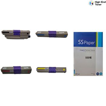 DDA 재생토너 오키 C530dn 대용량4색+복사용지 500매