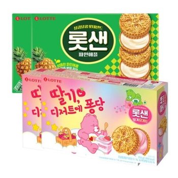 롯샌 쿠키 파인애플 315g 2곽+롯샌 딸기요거트 315g 2곽