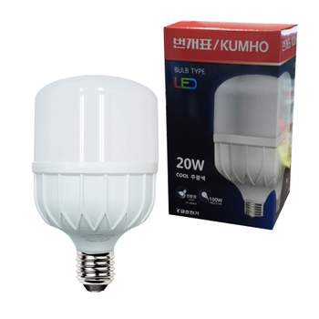 20W LED 파워램프 주광색 전구 작업등 공장등 창고등 램프 작업조명 공장조명 크림벌브 고와트