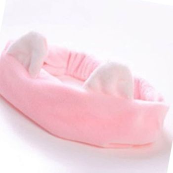 극세사 토끼 헤어밴드 핑크 미용용품 피부과전용 미용 헤어액세서리