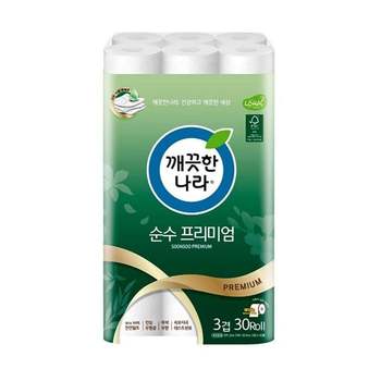 프리미엄 화장실휴지 데코 순백 먼지적은 무형광 대나무 착한 화장