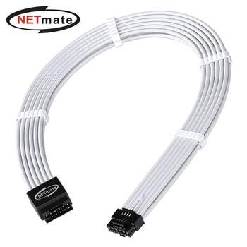 화이트 PCI-E 연장 슬리빙 케이블 5.0 12VHPWR 0.3m