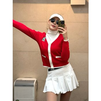 여성 골프 Y에리 배색 가디건 VLMSP201_RE