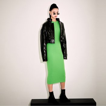 [TOPGIRL] RUCHED BACK CROPPED BOMBER JACKET_T226OT800(BK)