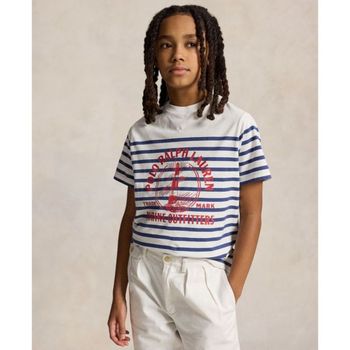 [해외] 키즈 폴로 랄프로렌 보이 8 20 숏슬리브 반팔 티셔츠 데크워시 화이트 라이트 네이비 11296494