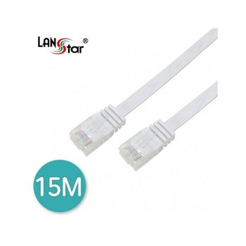 LANstar/라인업시스템(주) D[10860]UTP평면케이블, CAT.6 DIRECT 15M, WHITE(흰색)