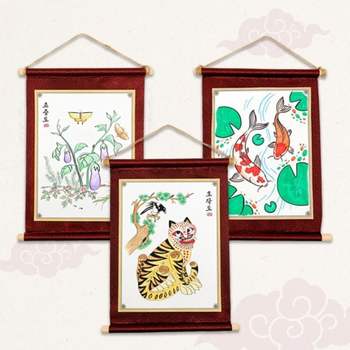 오늘놀이 713GLT35 전통 족자 전통문화 민화탐색 호작도 초충도 무지 kc인증