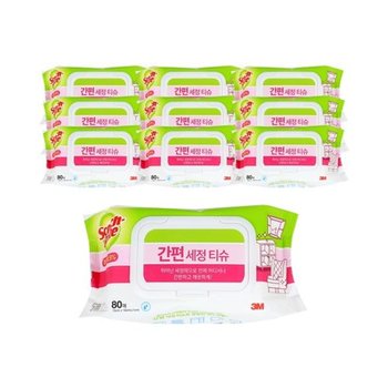 3M 스카치브라이트 간편 세정 티슈 80매 x 10개