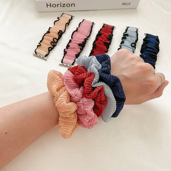 신상오픈런 애플워치 스트랩+테두리 실크 곱창 밴드 set 미니멀