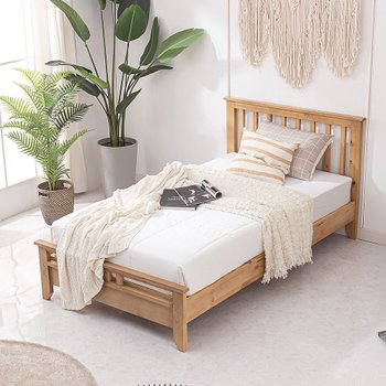 리버퍼니쳐 위키 소나무 원목 심플 평상형 SS침대+본넬매트 RZ0644