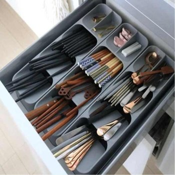 그레이 커틀러리 정리함 수저 정리함 주방도구 정리함 (W803D05)