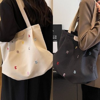 아파벳 숄더백 에코백 무지 퍼피 호보백 여행 보조 가방 학생 캔버스백 스트링 빅포켓 무지 퍼피