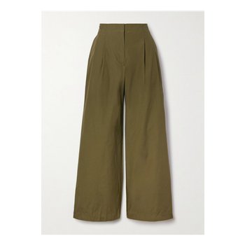 [해외] 울라존슨 라니 플리츠 코튼 포플린 와이드 팬츠 밀리터리 그린 1647597343422368