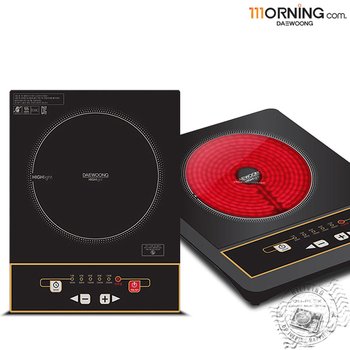 대웅모닝컴 전기레인지 DW-EH102 3초발열 전기렌지 3중과열방지 하이라이트 1구 이동식