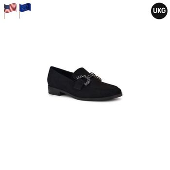 [해외] 나인웨스트 릴파 아몬드 토 여성 슬립온 로퍼 블랙